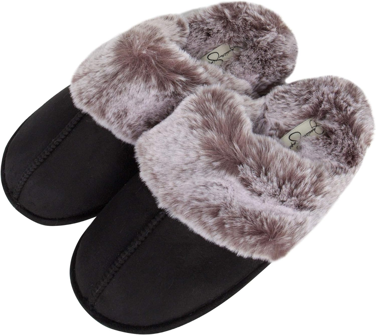 Womens Comfy Faux Fur House Slipper Scuff Memory Foam Slip on Anti-Skid Soleslipper